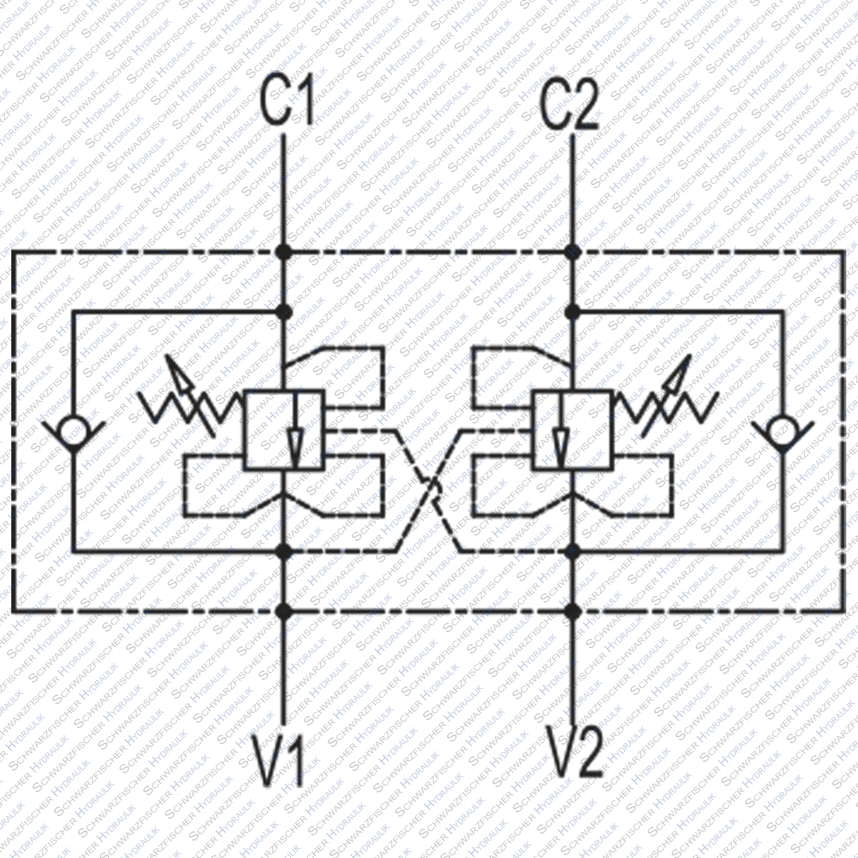 Hydraulik Ventil Senkbremsventil doppelwirkend druckkompensiert VBCD von Schwarzfischer Hydraulik