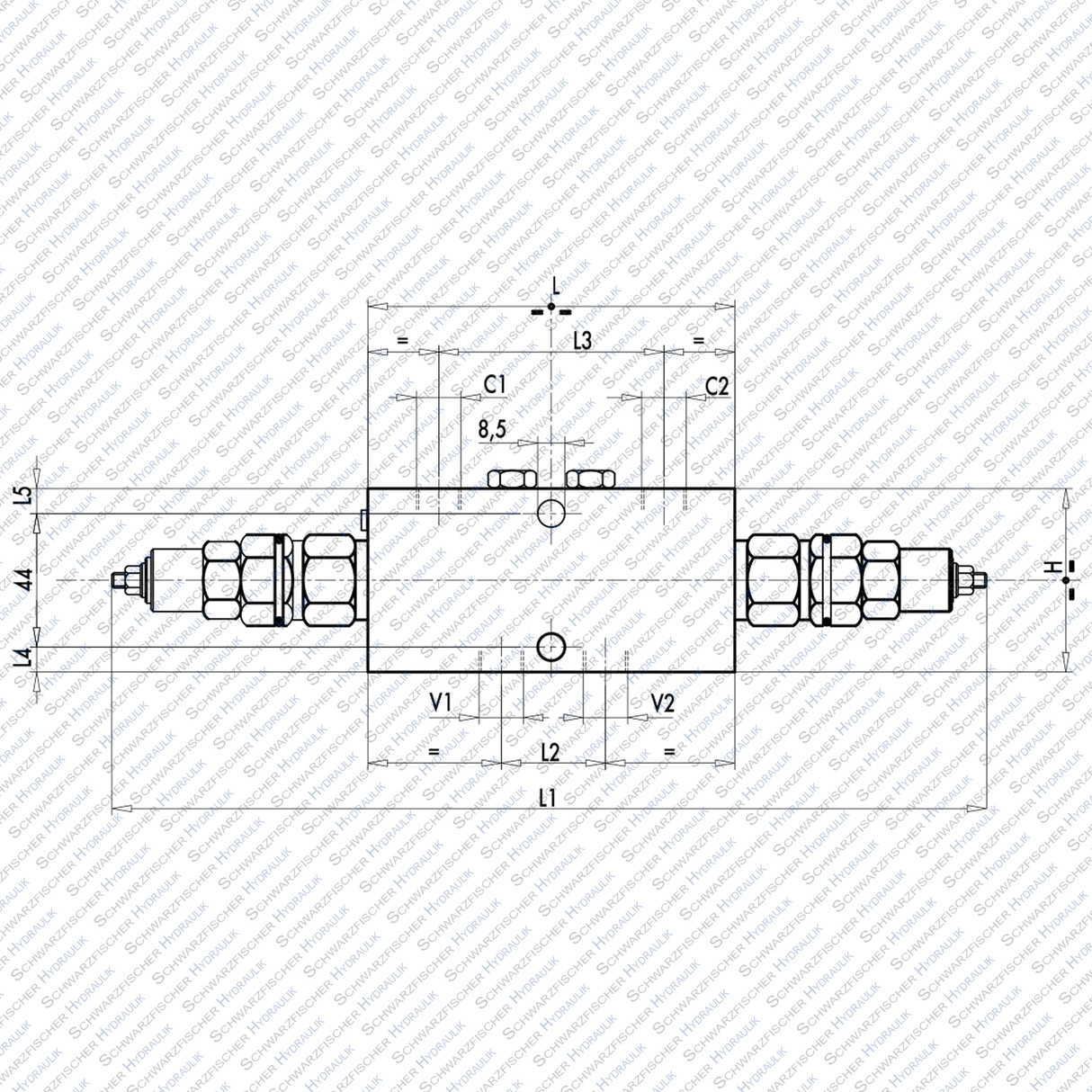 Hydraulik Ventil Senkbremsventil doppelwirkend druckkompensiert VBCD 3/4" DE CC von Schwarzfischer Hydraulik