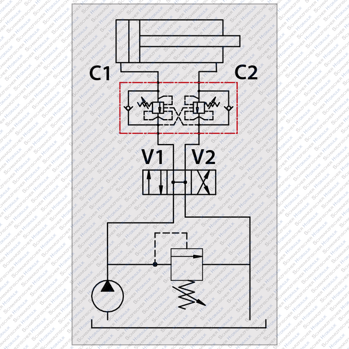 Hydraulik Ventil Senkbremsventil doppelwirkend druckkompensiert VBCD 3/4" DE CC von Schwarzfischer Hydraulik