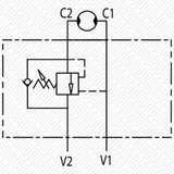 Senkbremsventil einfachwirkend zum Aufflanschen auf OMP/OMR Ölmotoren VBCDF von Schwarzfischer Hydraulik