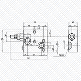 Senkbremsventil einfachwirkend zum Aufflanschen auf OMP/OMR Ölmotoren VBCDF von Schwarzfischer Hydraulik