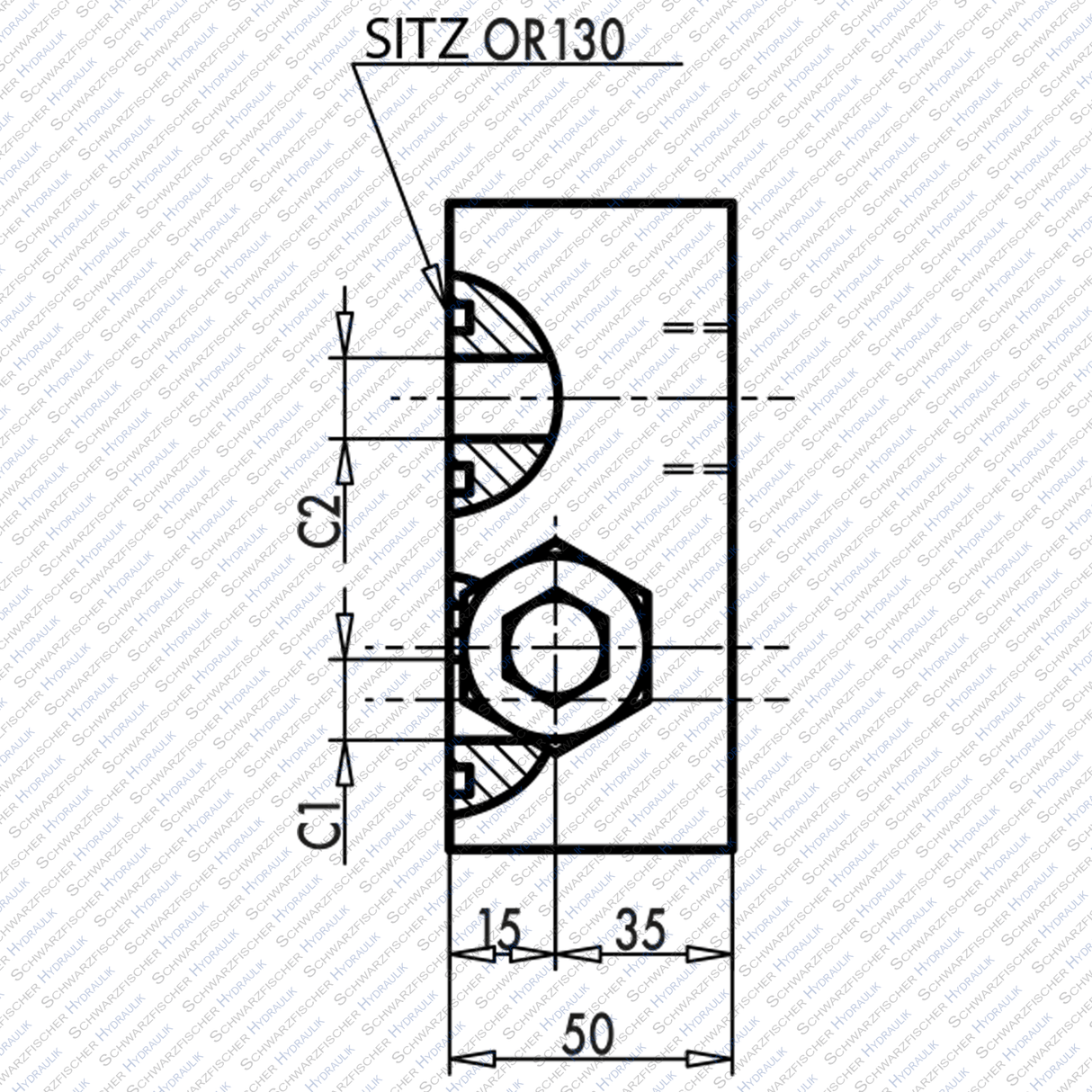 Senkbremsventil doppeltwirkend zum Aufflanschen auf OMP/OMR Ölmotoren VBCDF von Schwarzfischer Hydraulik