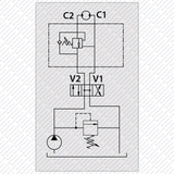 Hydraulik Senkbremsventil einfachwirkend zum Aufflanschen auf OMS Ölmotor VBCDF von Schwarzfischer Hydraulik