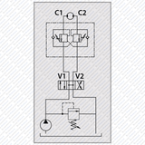 Hydraulik Senkbremsventil doppeltwirkend zum Aufflanschen auf OMS Motoren VBCDF von Schwarzfischer Hydraulik