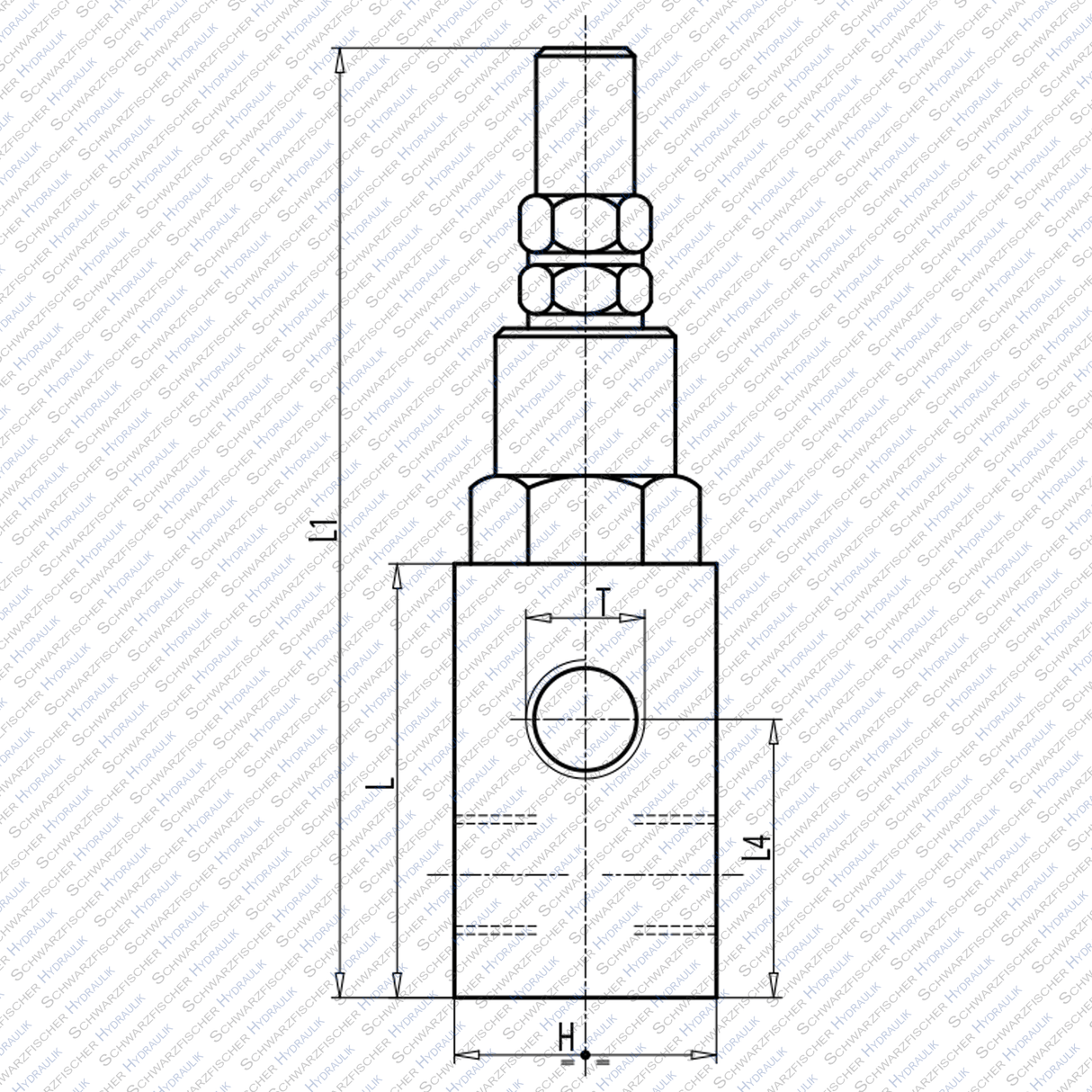 Hydraulik Ventil DBV Druckbegrenzungsventil VMP leichte Baureihe mit Hutmutter von Schwarzfischer Hydraulik