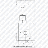 Hydraulik DBV Druckbegrenzungsventil VMP mit Handrad und Manometer Anschluss von Schwarzfischer Hydraulik