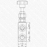 Hydraulik Ventil DBV Druckbegrenzungsventil direktgesteuert WMD40 mit Handrad von Schwarzfischer Hydraulik