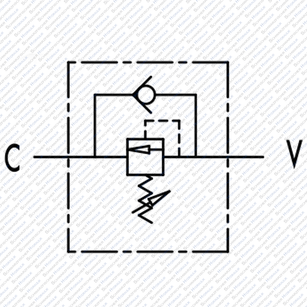 Hydraulik Druckfolgeventil mit Umgehungsrückschlagventil VS2C mit Hutmutter von Schwarzfischer Hydraulik