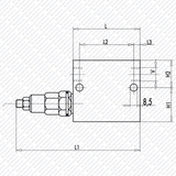 Hydraulik Druckfolgeventil druckkompensiert mit Umgehungsrückschlagventil VSQAPP mit Handrad von Schwarzfischer Hydraulik