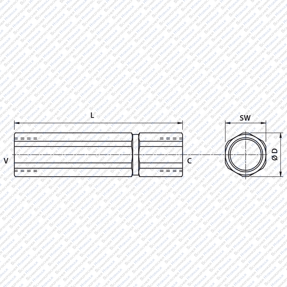 Hydraulik Ventil Druckfolgeventil mit Umgehungsrückschlagventil VSQL von Schwarzfischer Hydraulik