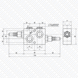 Hydraulik Schockventil doppelwirkend mit 4 Anschlüssen für Verbraucher VMPDI von Schwarzfischer Hydraulik