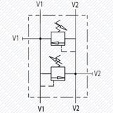 Hydraulik Schockventil doppelwirkend mit 4 Anschlüssen für Verbraucher VMPDI von Schwarzfischer Hydraulik