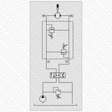 Schockventil doppelwirkend zum Aufflanschen auf OMP / OMR Hydraulik Ölmotor VAU von Schwarzfischer Hydraulik