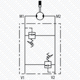 Schockventil doppelwirkend zum Aufflanschen auf OMT Hydraulik Ölmotor VAU von Schwarzfischer Hydraulik