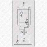 Schockventil doppelwirkend zum Aufflanschen auf OMT Hydraulik Ölmotor VAU von Schwarzfischer Hydraulik