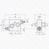 Schockventil doppelwirkend zum Aufflanschen auf SAM Hydraulik Ölmotor VAU von Schwarzfischer Hydraulik