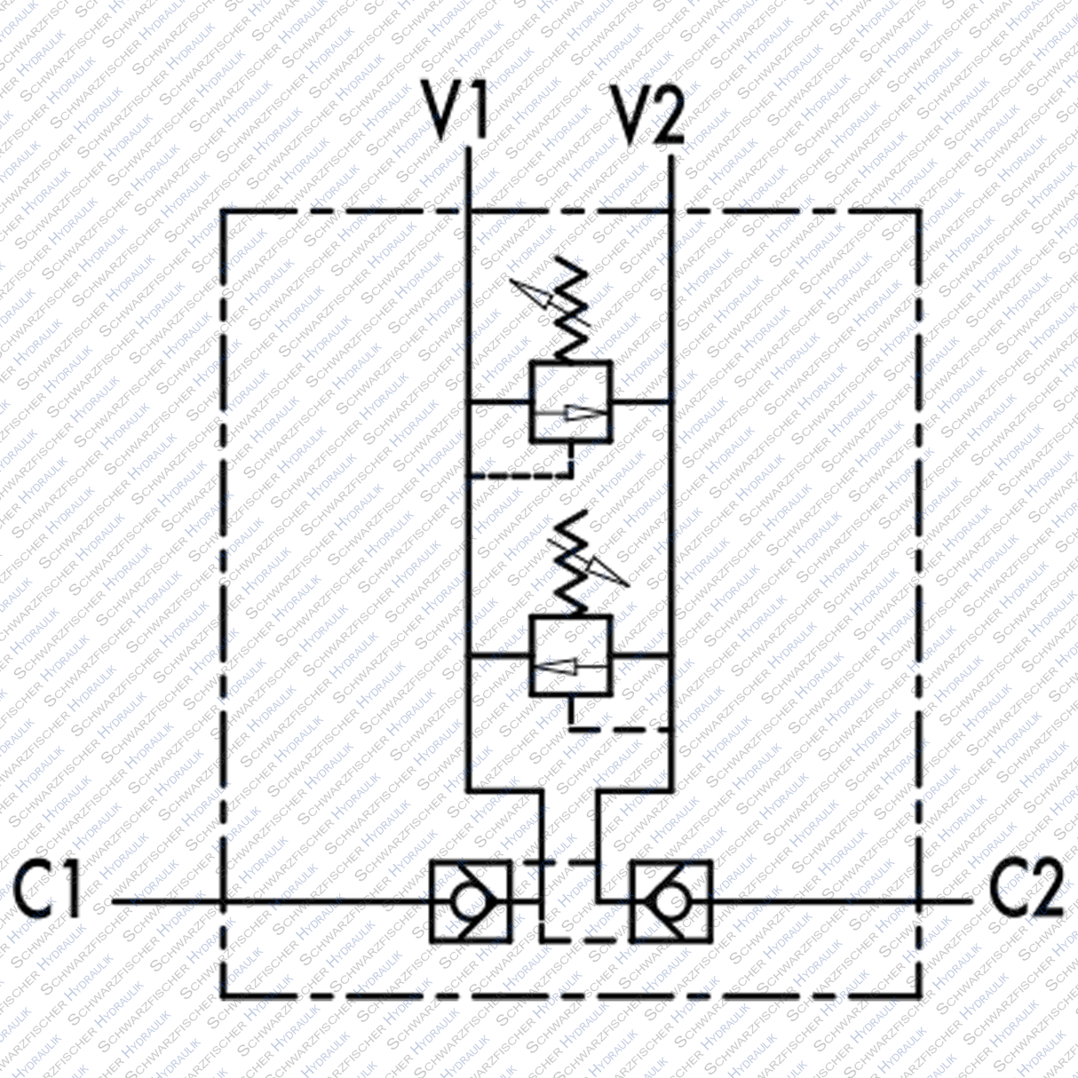 Schockventil + doppelwirkend entsperrbares Rückschlagventil VBAU von Schwarzfischer Hydraulik