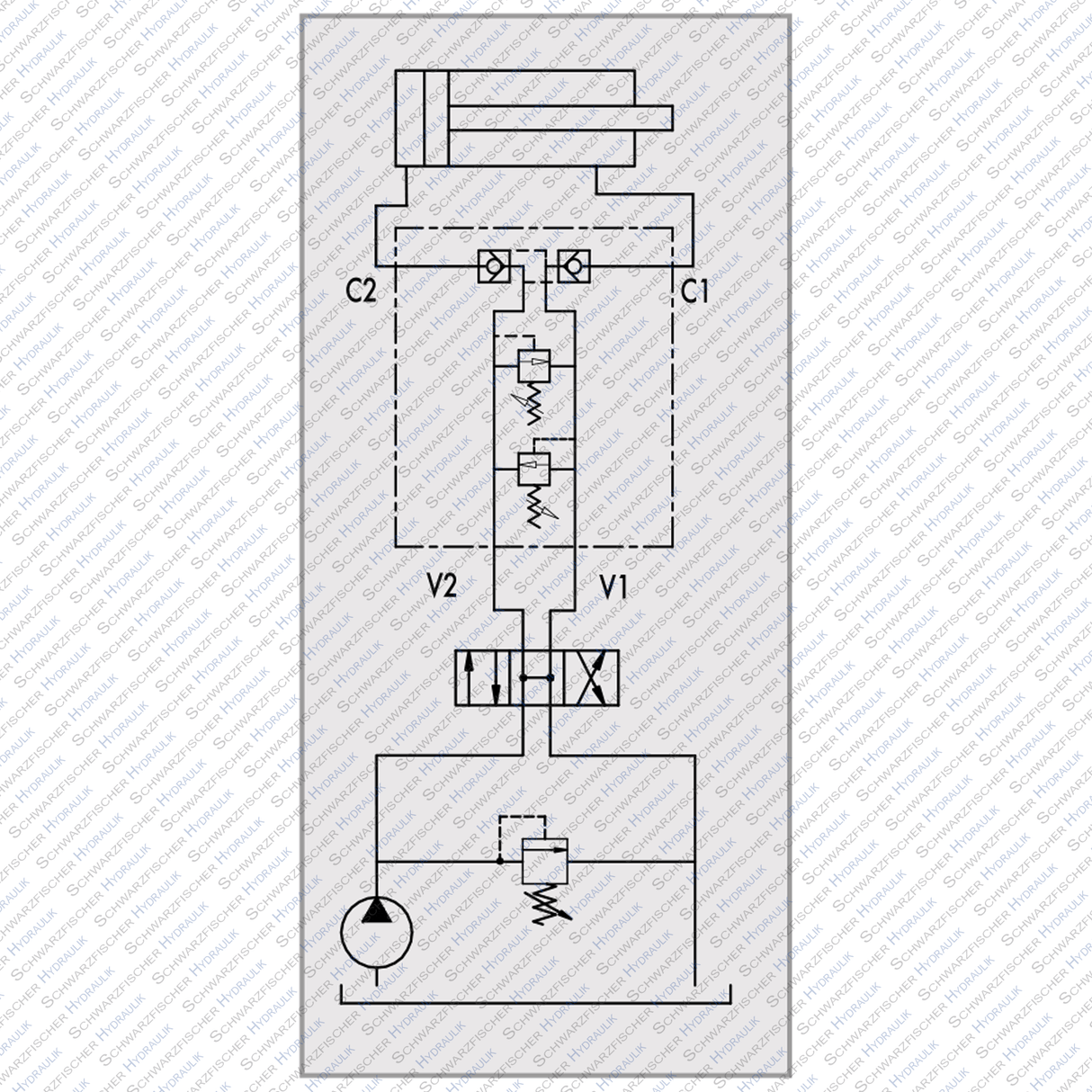 Schockventil + doppelwirkend entsperrbares Rückschlagventil VBAU von Schwarzfischer Hydraulik