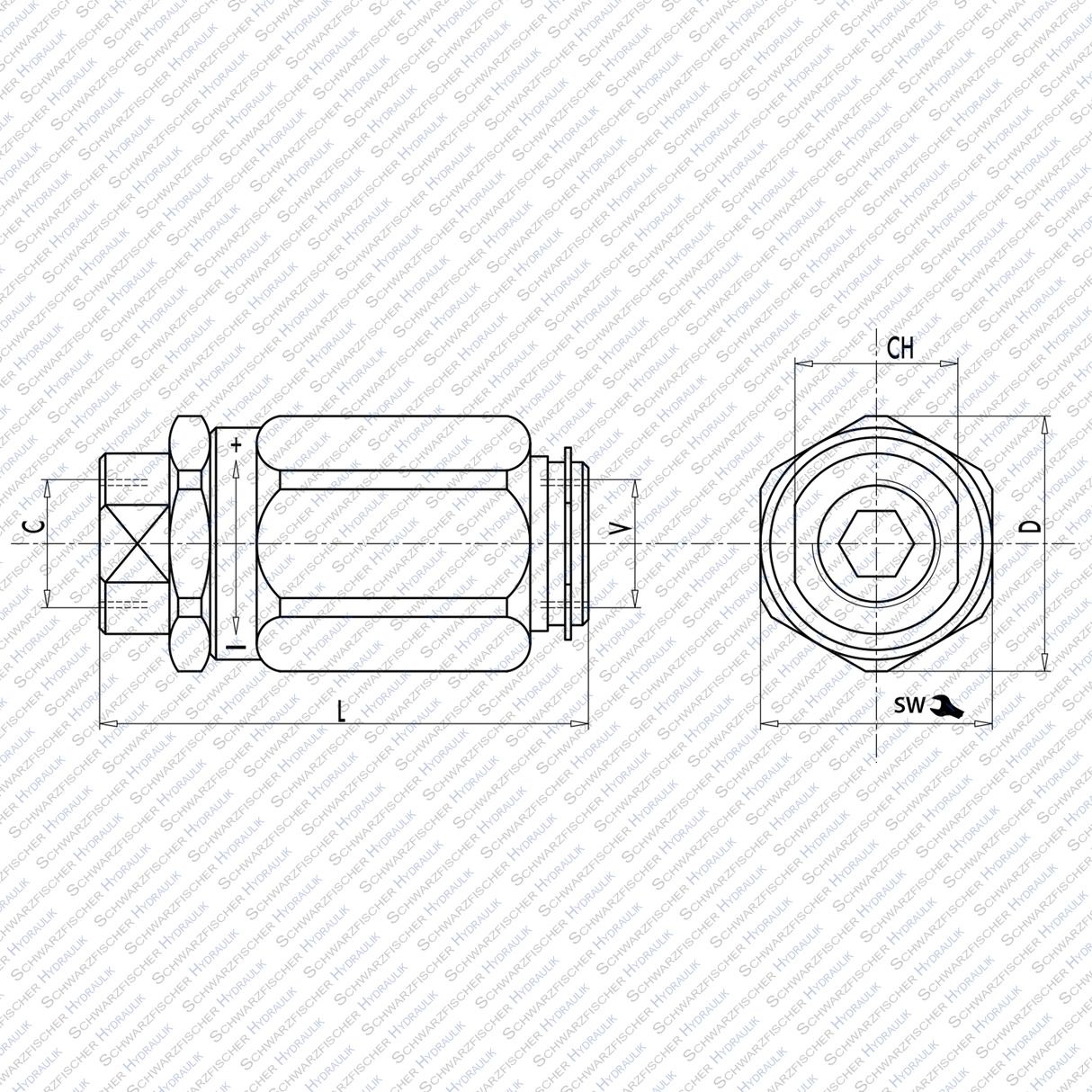 Hydraulik Ventil Drosselventil VRB Drossel - Ventil Zoll Innengewinde von Schwarzfischer Hydraulik