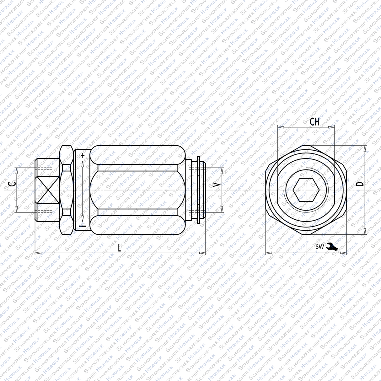 Hydraulik Drosselrückschlagventil VRF Drossel - Rückschlagventil Zoll Innengewinde von Schwarzfischer Hydraulik