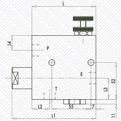 Hydraulik 3 - Wege Stromregelventil Mengenteiler m. Umgehungsrückschlagventil RFP3 von Schwarzfischer Hydraulik