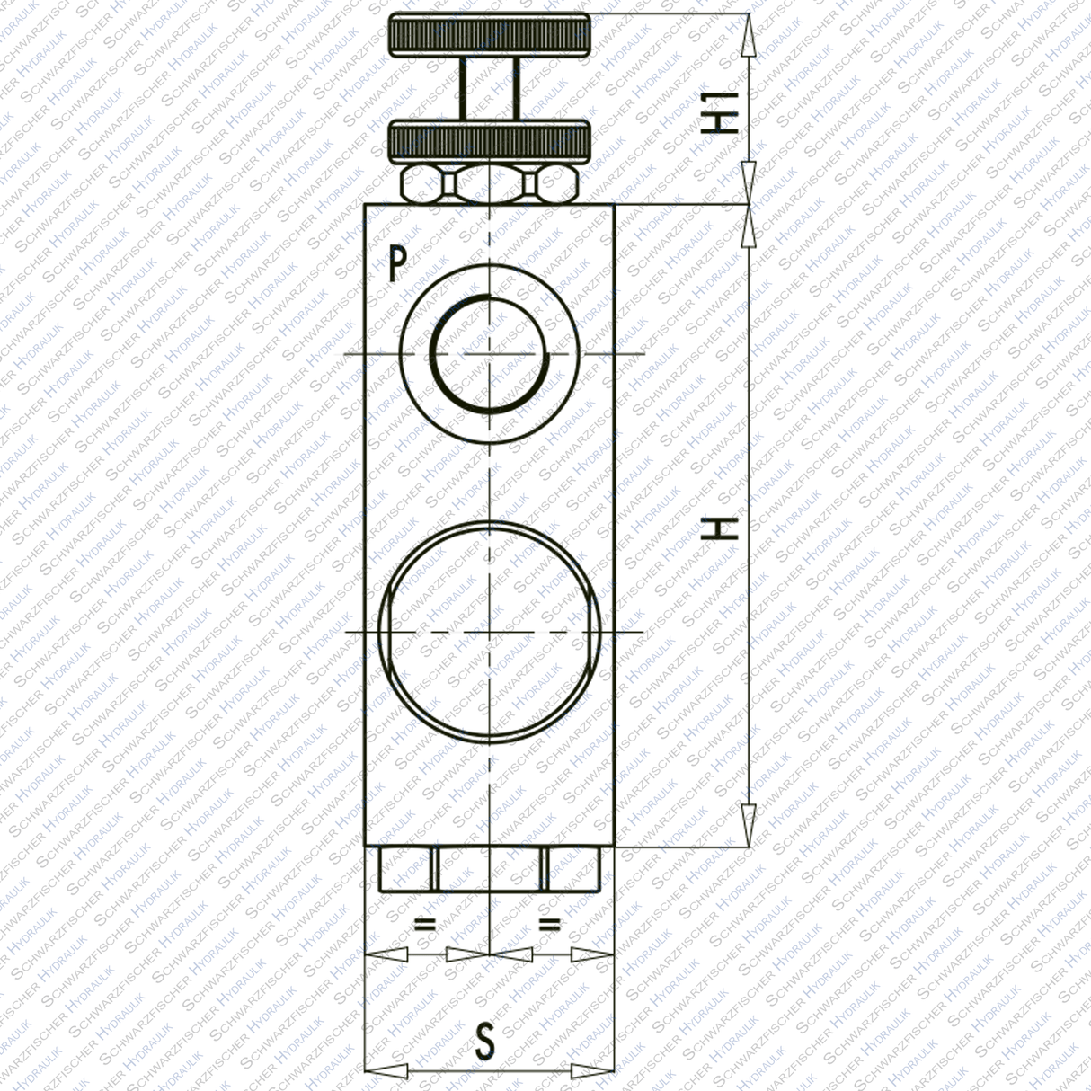 Hydraulik 3 - Wege Stromregelventil Mengenteiler m. Umgehungsrückschlagventil RFP3 von Schwarzfischer Hydraulik