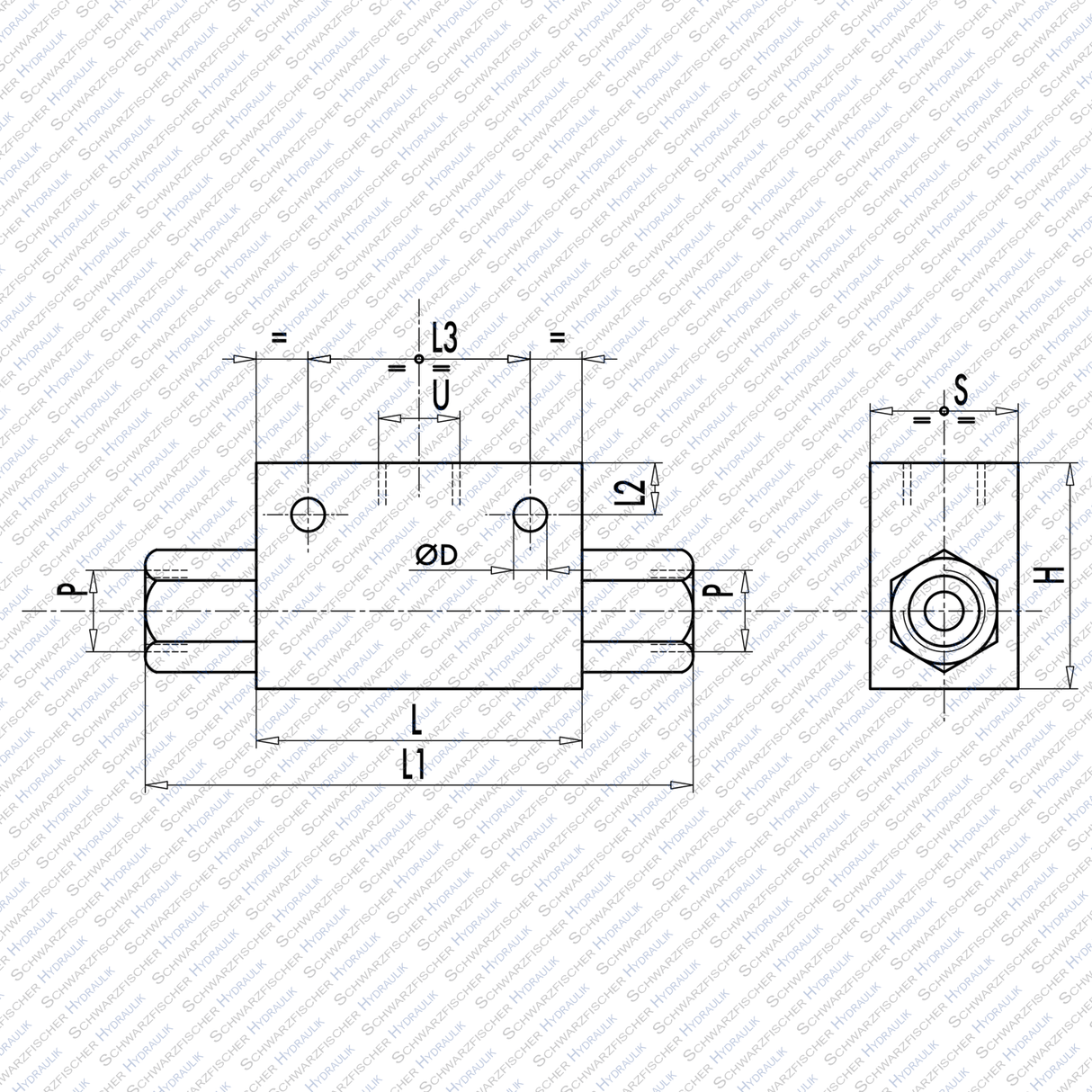 Hydraulik Ventil Oderventil Wechselventil VU2P Ausführung wählbar von Schwarzfischer Hydraulik