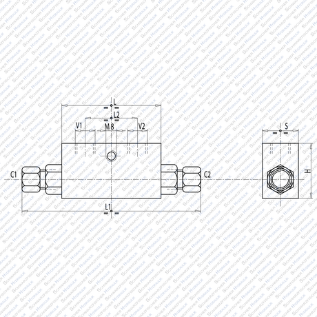 Hydraulik Sperrblock entsperrbares Rückschlagventil einfachwirkend VBPSE von Schwarzfischer Hydraulik