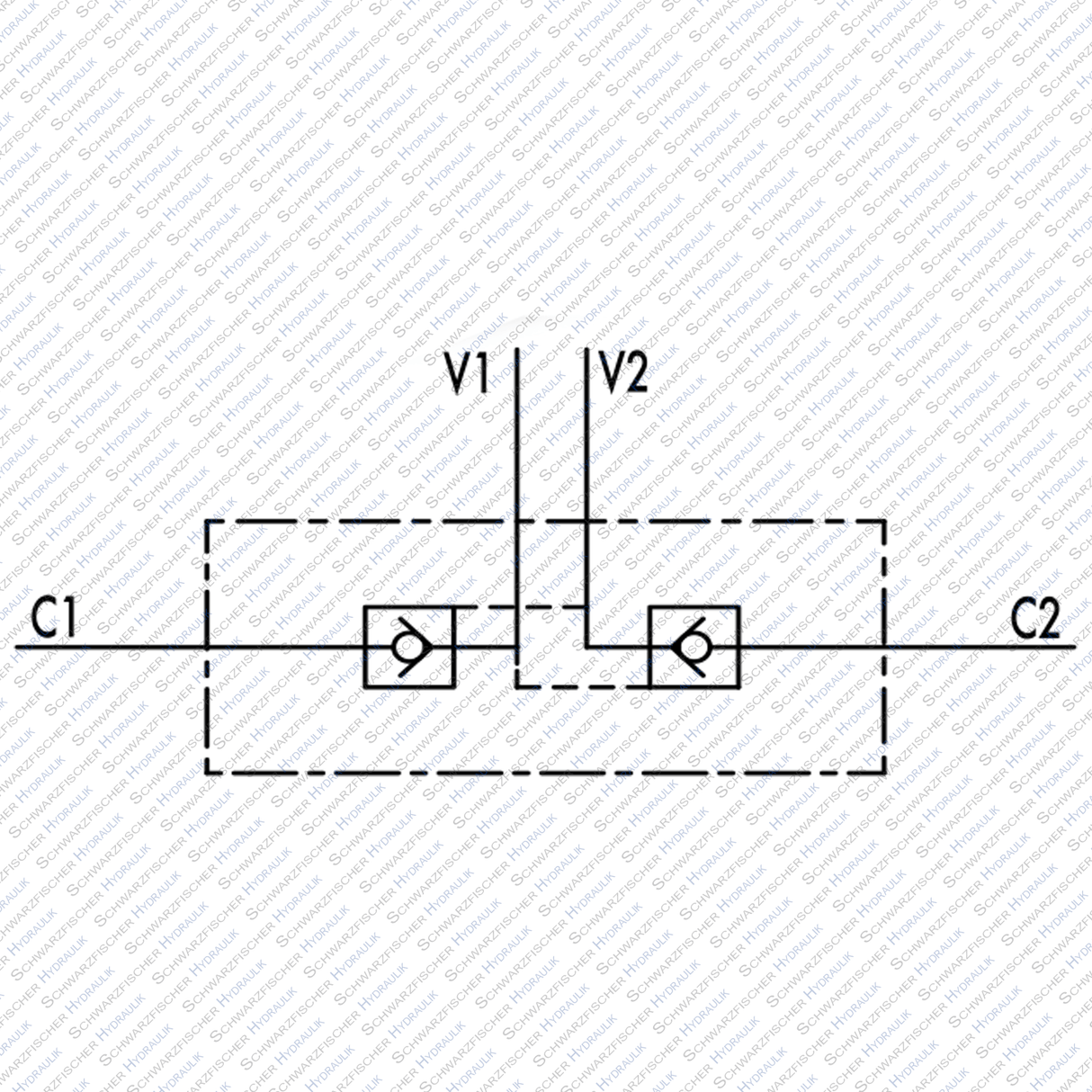 Hydraulik Sperrblock Ventil Rückschlagventil entsperrbar doppeltwirkend VBPDE von Schwarzfischer Hydraulik