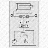 Hydraulik Sperrblock Ventil Rückschlagventil entsperrbar doppeltwirkend VBPDE von Schwarzfischer Hydraulik