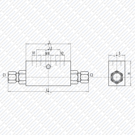 Hydraulik Sperrblock entsperrbares Rückschlagventil doppeltwirkend (12L) VBPDE von Schwarzfischer Hydraulik