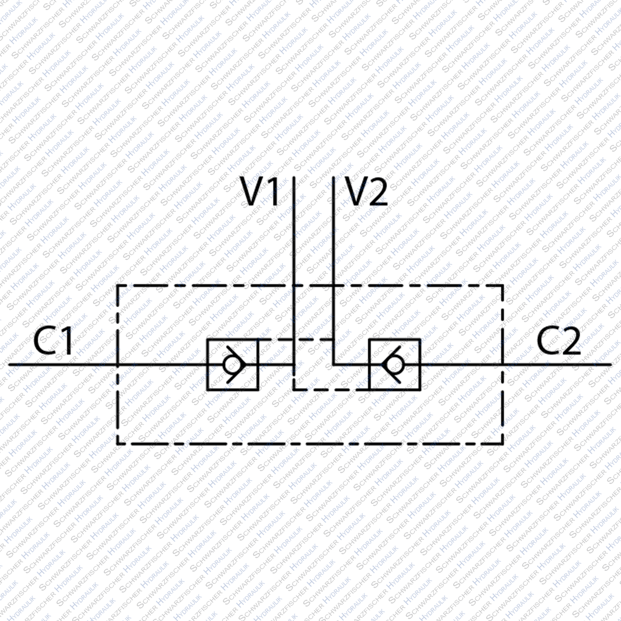 Hydraulik Sperrblock entsperrbares Rückschlagventil doppeltwirkend (12L) VBPDE von Schwarzfischer Hydraulik