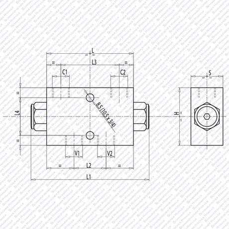 Hydraulik Sperrblock Ventil entsperrbares Rückschlagventil doppeltwirkend VBPDE von Schwarzfischer Hydraulik