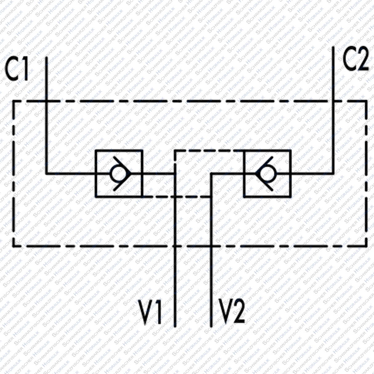 Ventil Hydraulik Sperrblock Rückschlagventil entsperrbar doppeltwirkend VBPDE von Schwarzfischer Hydraulik