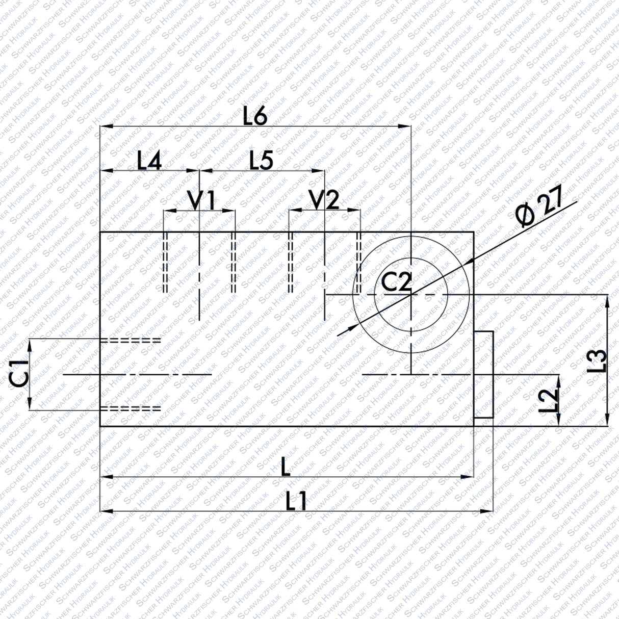 Ventil Hydraulik Sperrblock entsperrbares Rückschlagventil doppeltwirkend VBPDE von Schwarzfischer Hydraulik