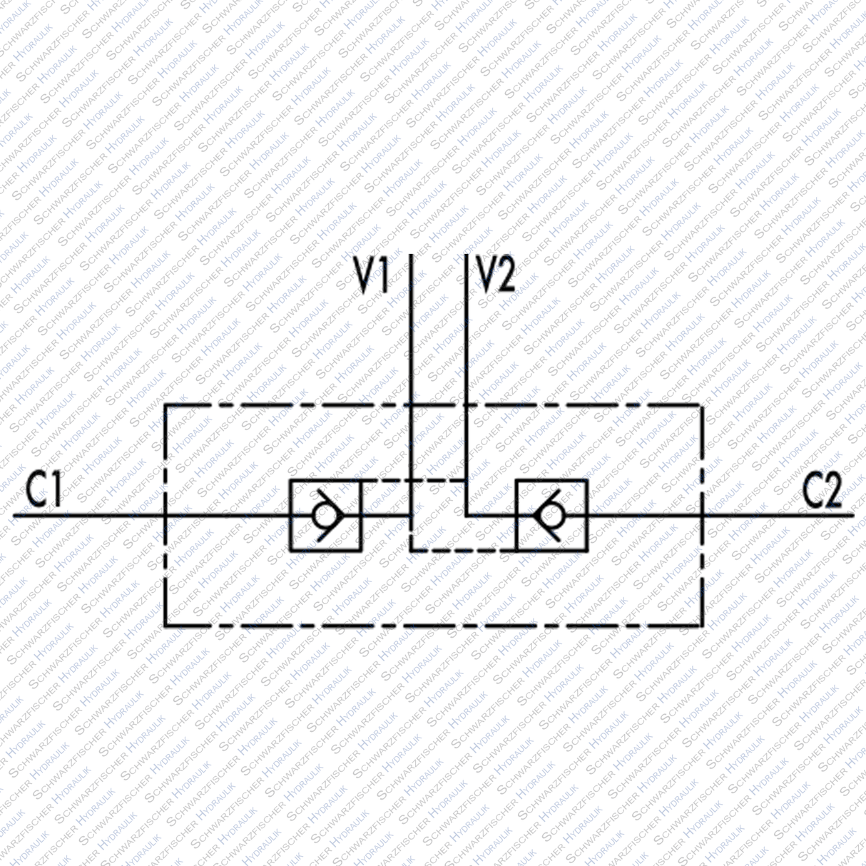 Hydraulik Ventil Sperrblock entsperrbares Rückschlagventil doppeltwirkend VBPDE von Schwarzfischer Hydraulik