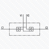 Hydraulik Ventil Sperrblock entsperrbares Rückschlagventil doppeltwirkend VBPDE von Schwarzfischer Hydraulik