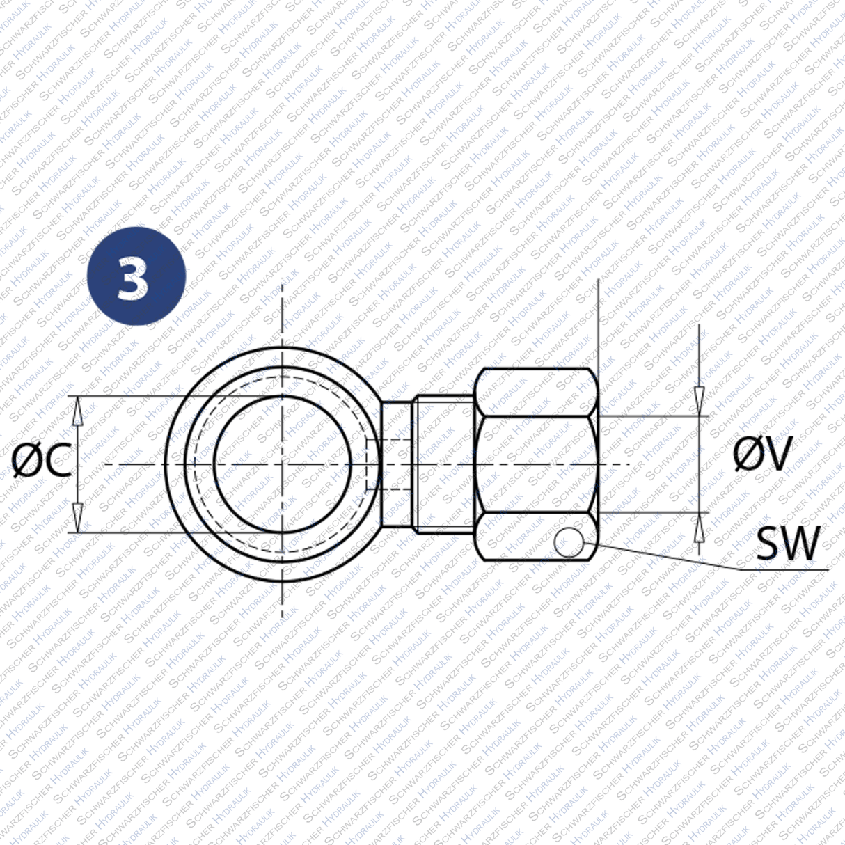 Hydraulik Ringnippel / Ringstutzen Rohr 12L von Schwarzfischer Hydraulik