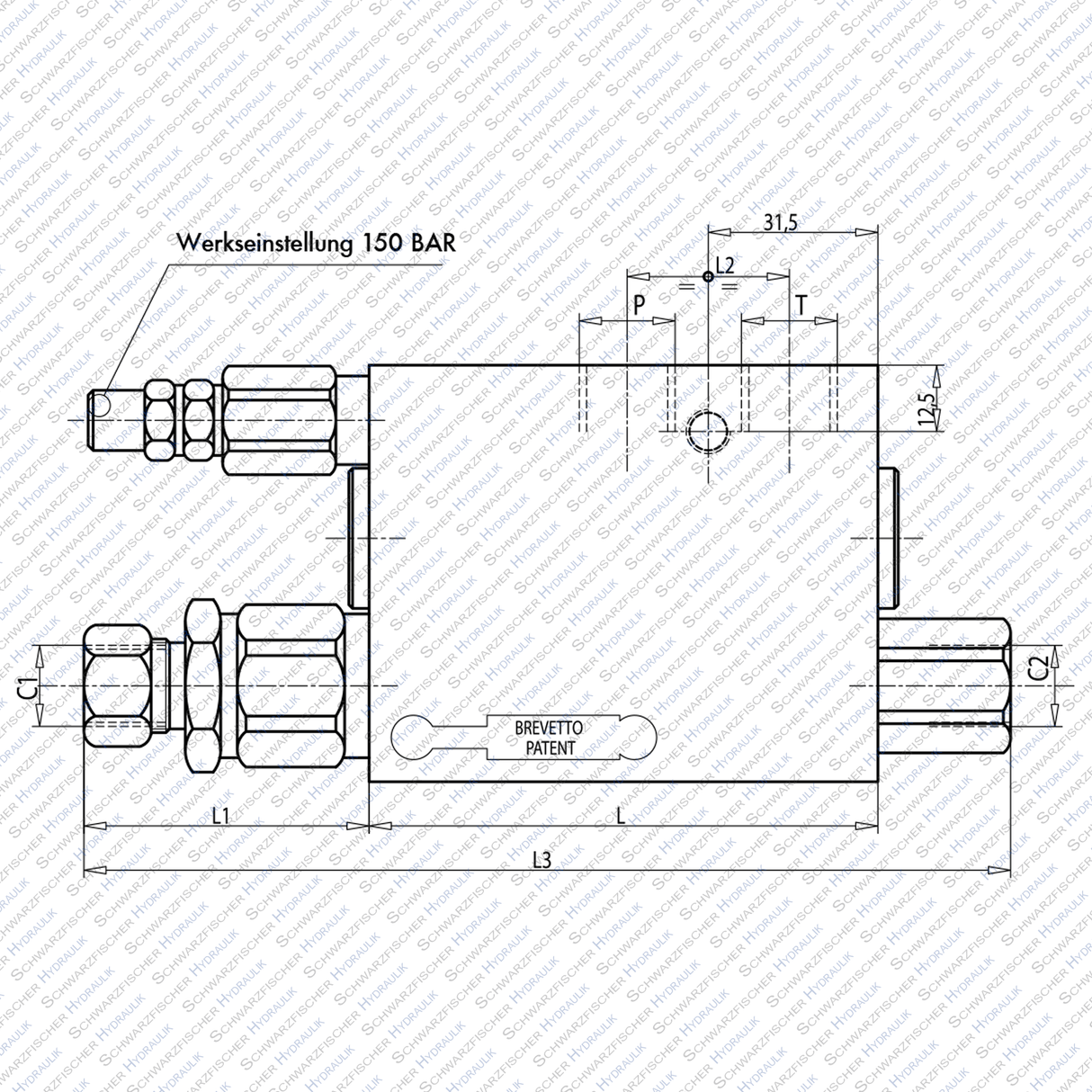 Hydraulik Pflugwendeventil doppelwirkend VRAP von Schwarzfischer Hydraulik