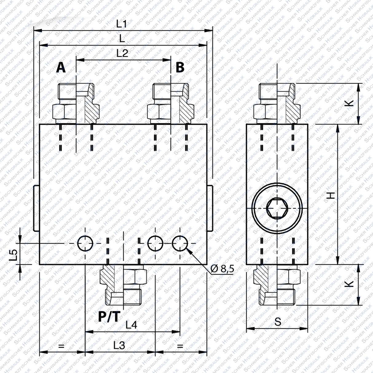 Hydraulik Ventil Spuranreißer Ventil Gassenmarkierungsventil VDFS von Schwarzfischer Hydraulik