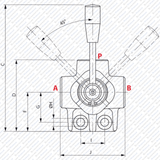 Hydraulik 6/2 Wegeventil Drehumschaltventil von Schwarzfischer Hydraulik