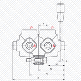 Hydraulik 6/2 Wegeventil Drehumschaltventil von Schwarzfischer Hydraulik