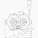 Hydraulik 8/2 Wegeventil Drehumschaltventil von Schwarzfischer Hydraulik