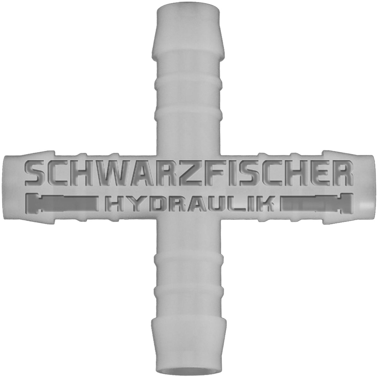 Kreuz - Schlauchverbinder in POM von Schwarzfischer Hydraulik