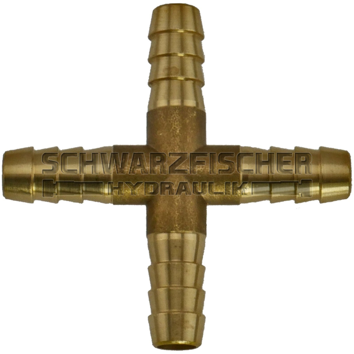 Kreuz - Schlauchverbinder in Messing von Schwarzfischer Hydraulik