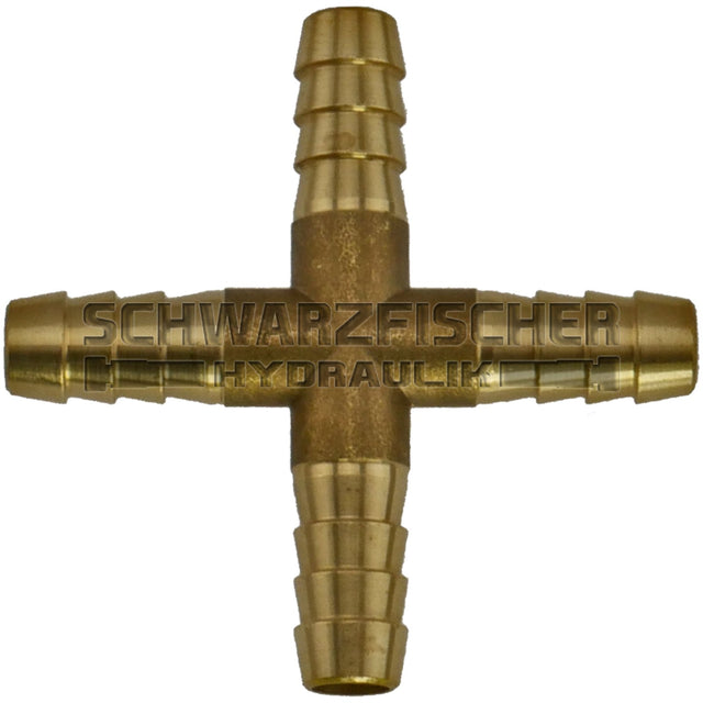 Kreuz - Schlauchverbinder in Messing von Schwarzfischer Hydraulik