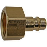 Druckluft - Schnellkupplungsstecker mit Innengewinde in Messing von Schwarzfischer Hydraulik