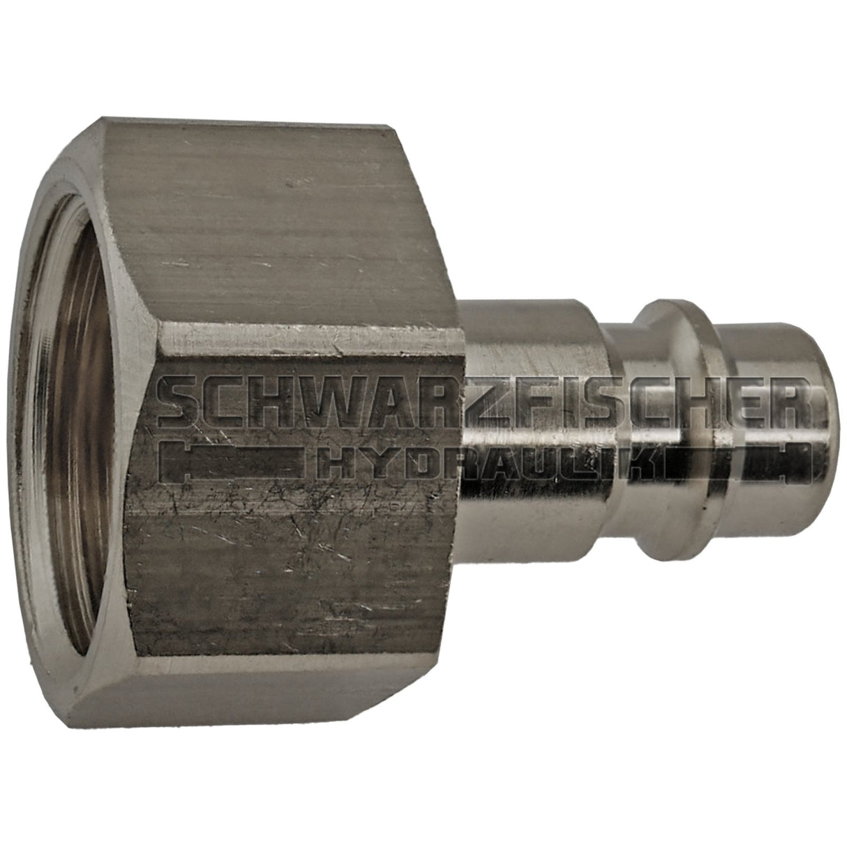 Druckluft - Schnellkupplungsstecker mit Innengewinde in Messing vernickelt von Schwarzfischer Hydraulik