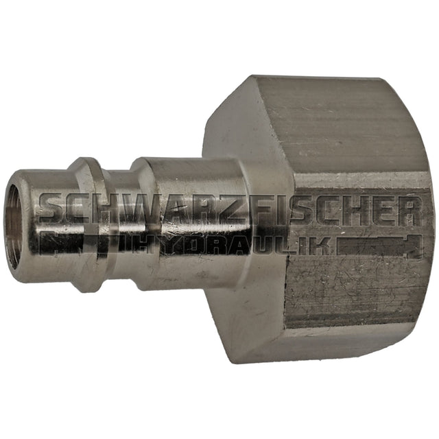 Druckluft - Schnellkupplungsstecker mit Innengewinde in Messing vernickelt von Schwarzfischer Hydraulik