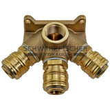 Wandhalter Verteilerdose Druckluftkupplung NW 7,2 3 - Fach von Schwarzfischer Hydraulik